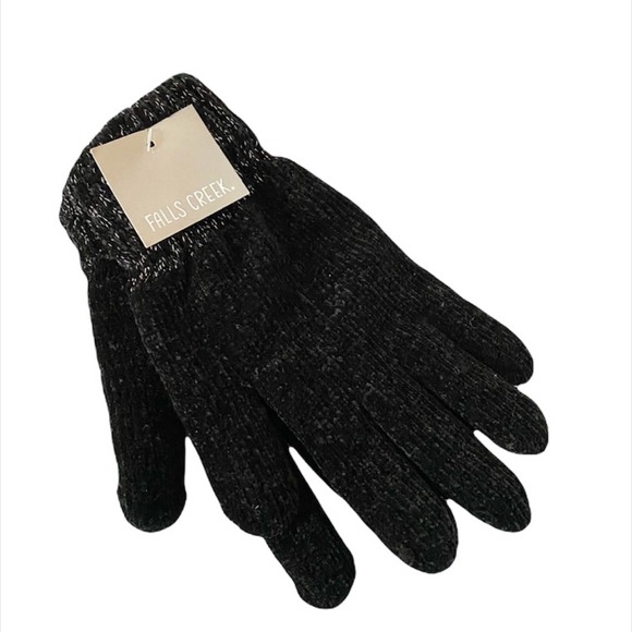 Falls Creek Accessories - Falls Creek Women's Chenille Knit Gloves - Black, Marl Gray